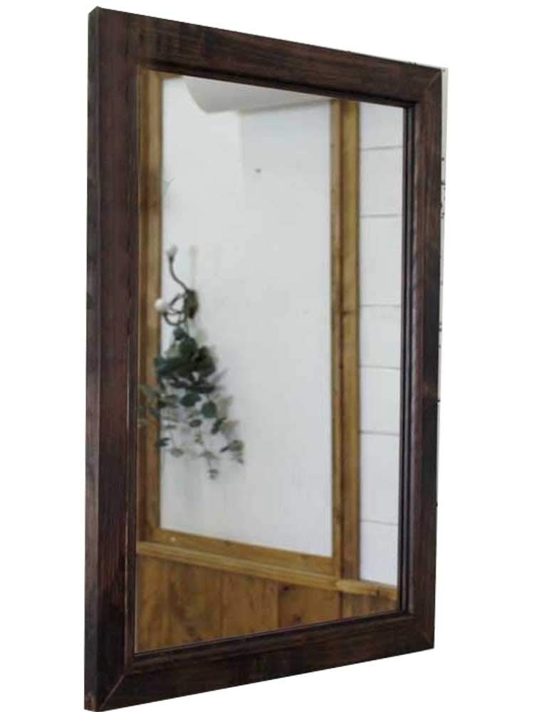 木製壁掛け鏡 ダークブラウン Amazon.co.jp: ウッドフレームミラー w45d2h60cm ダークブラウン